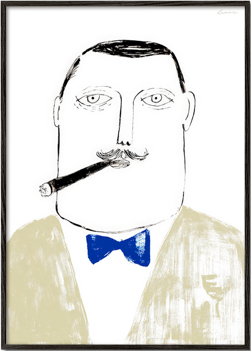 Ilustracja dżentelmena z cygarem