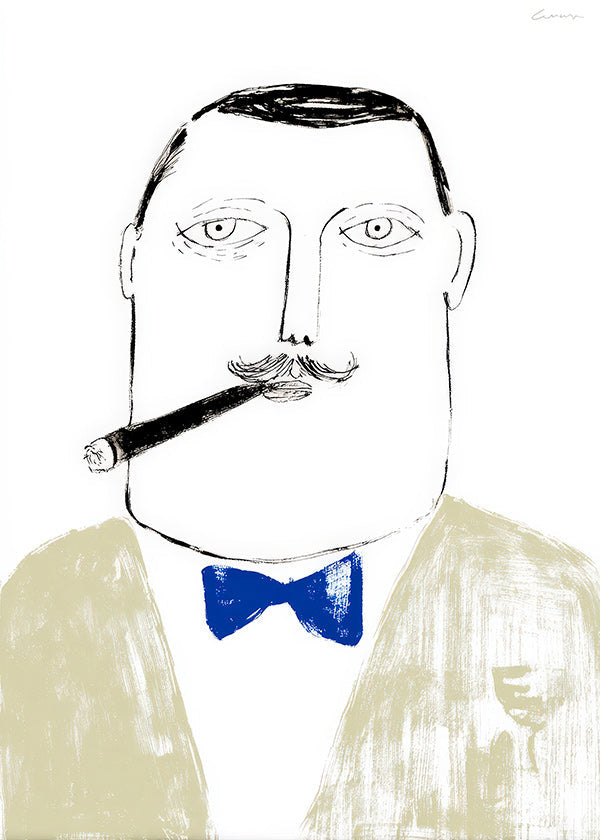 Ilustracja dżentelmena z cygarem