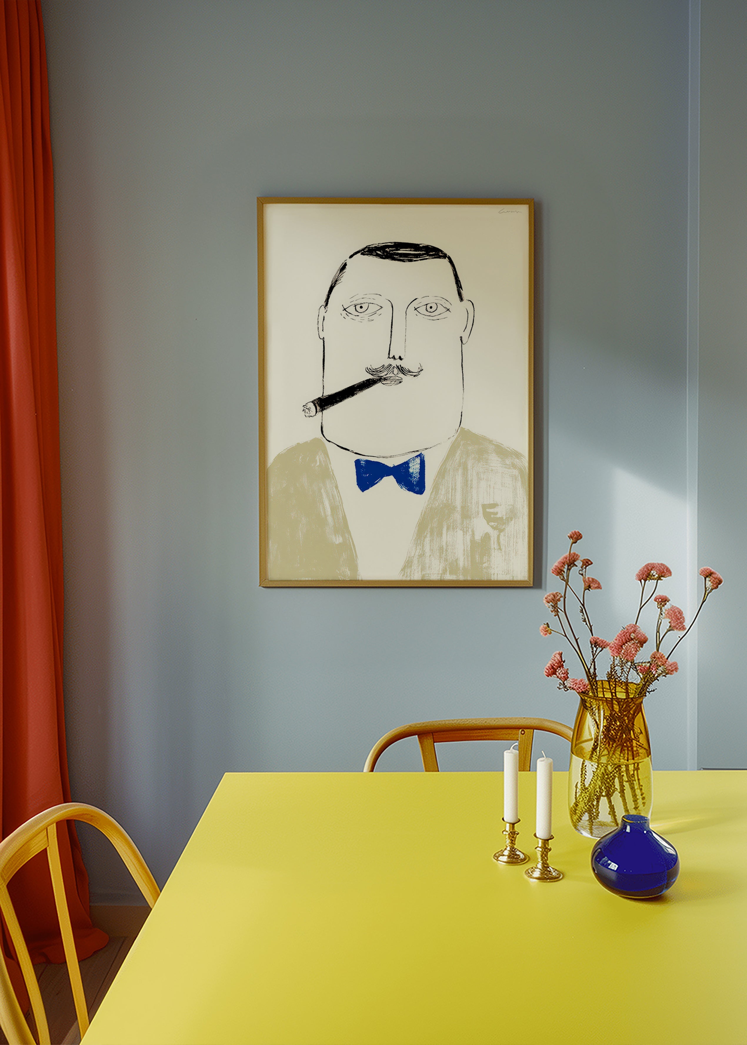 Ilustracja dżentelmena z cygarem