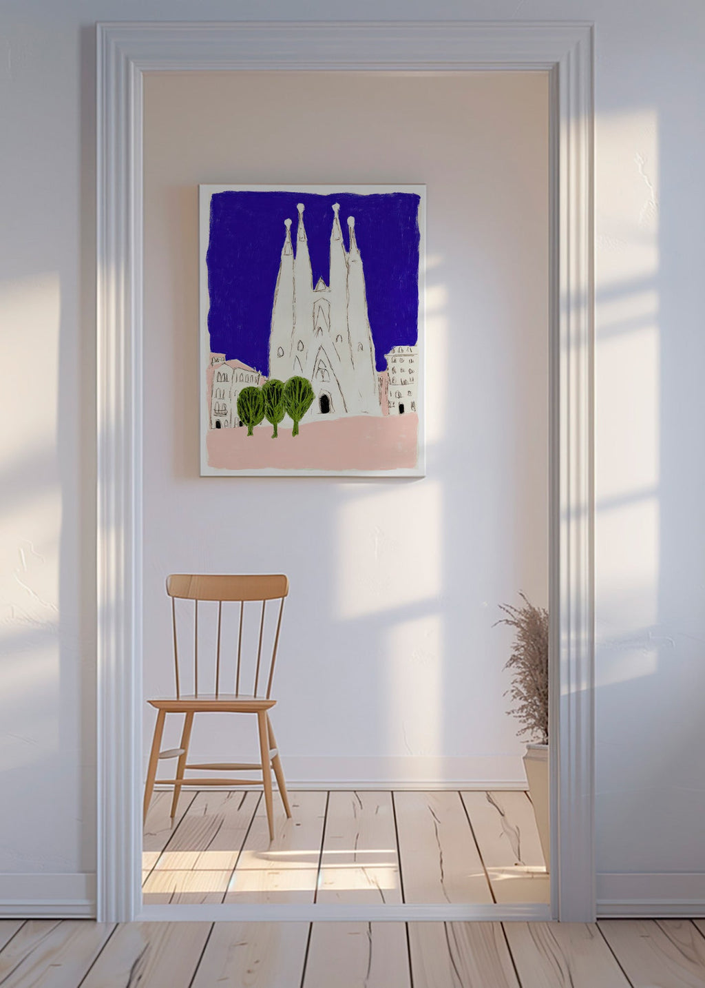 Sztuka do kuchni Sagrada Familia nocny szkic