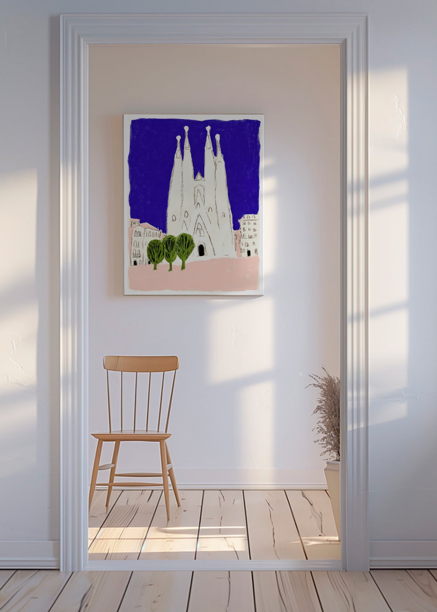 Sztuka do kuchni Sagrada Familia nocny szkic