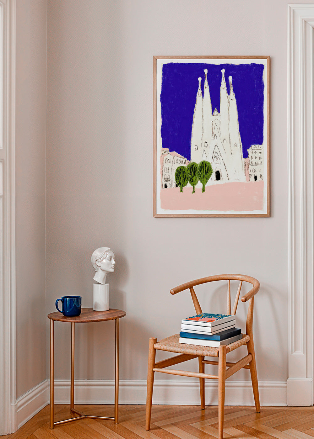 Sztuka do kuchni Sagrada Familia nocny szkic