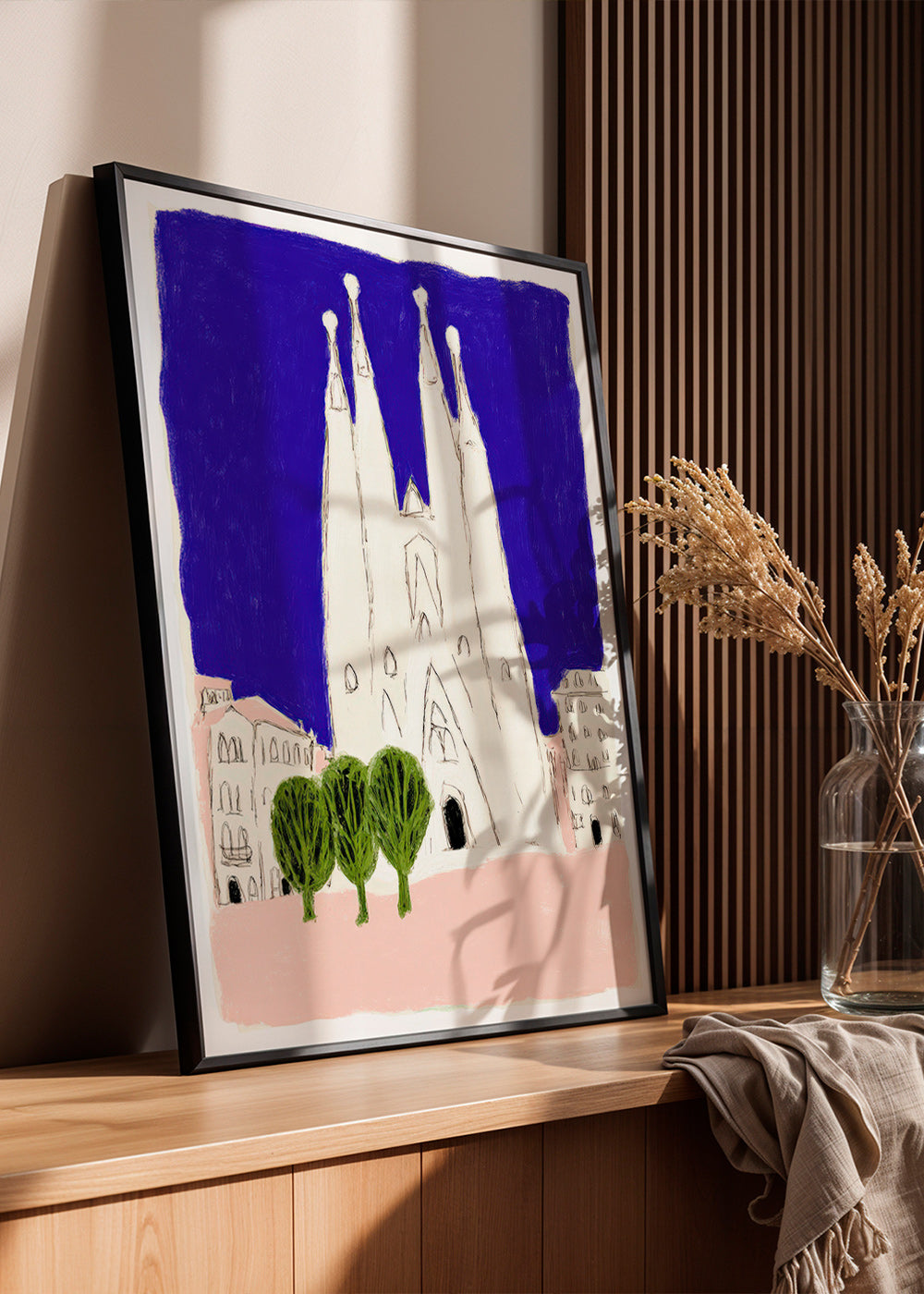 Sztuka do kuchni Sagrada Familia nocny szkic