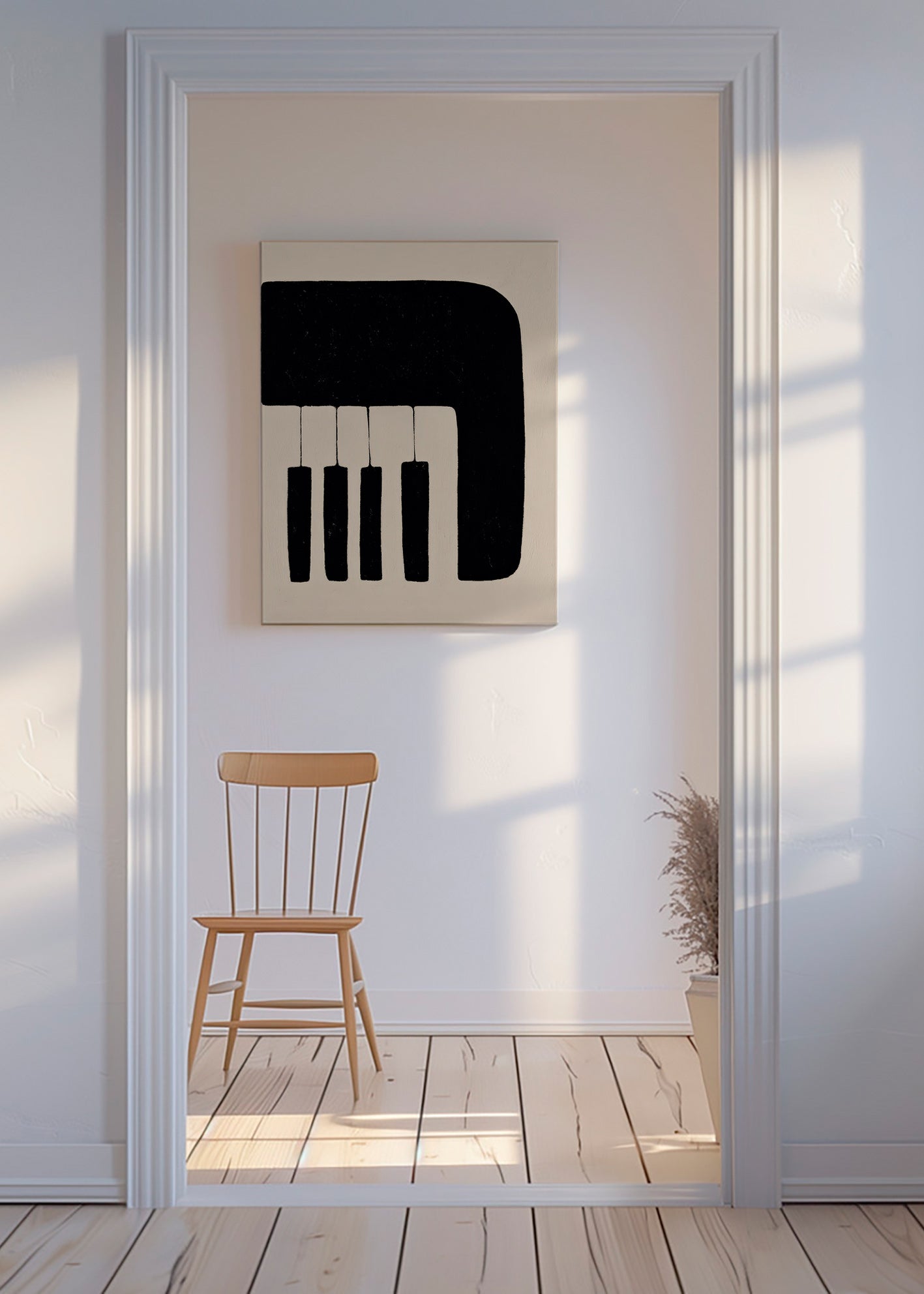 Minimalistyczny obraz klawiszy pianina