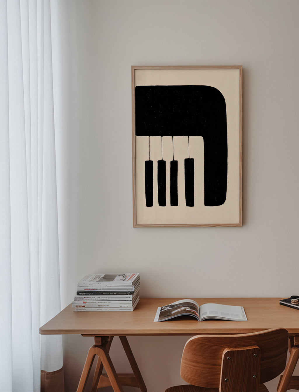 Minimalistyczny obraz klawiszy pianina