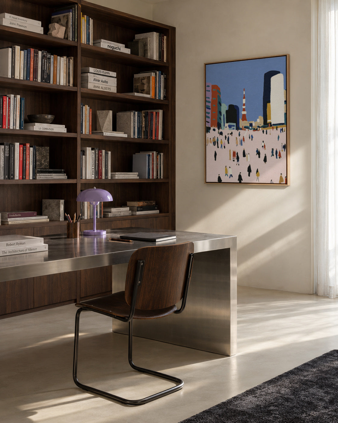 City Crowd - Framed canvas in an interior