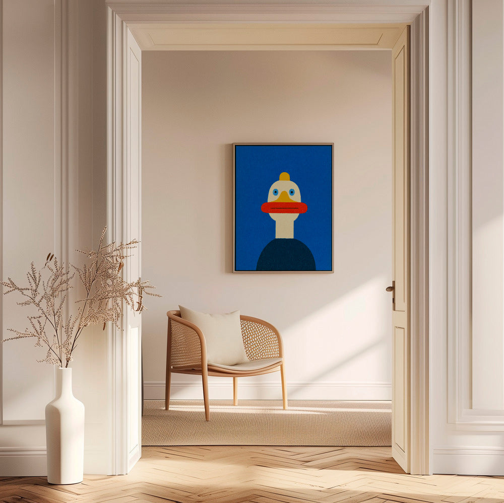 Plakat niebieska kaczka ilustracja