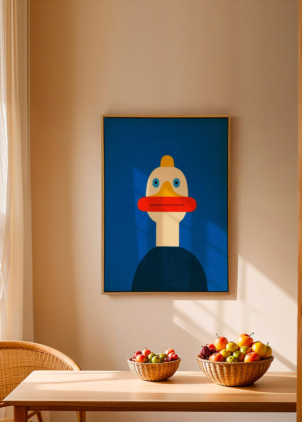 Plakat niebieska kaczka ilustracja
