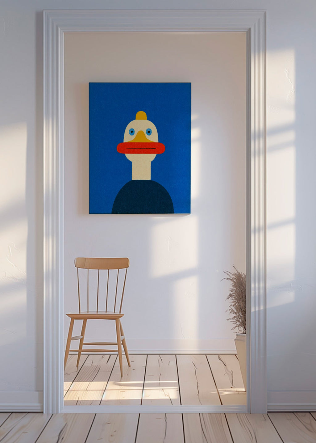 Plakat niebieska kaczka ilustracja