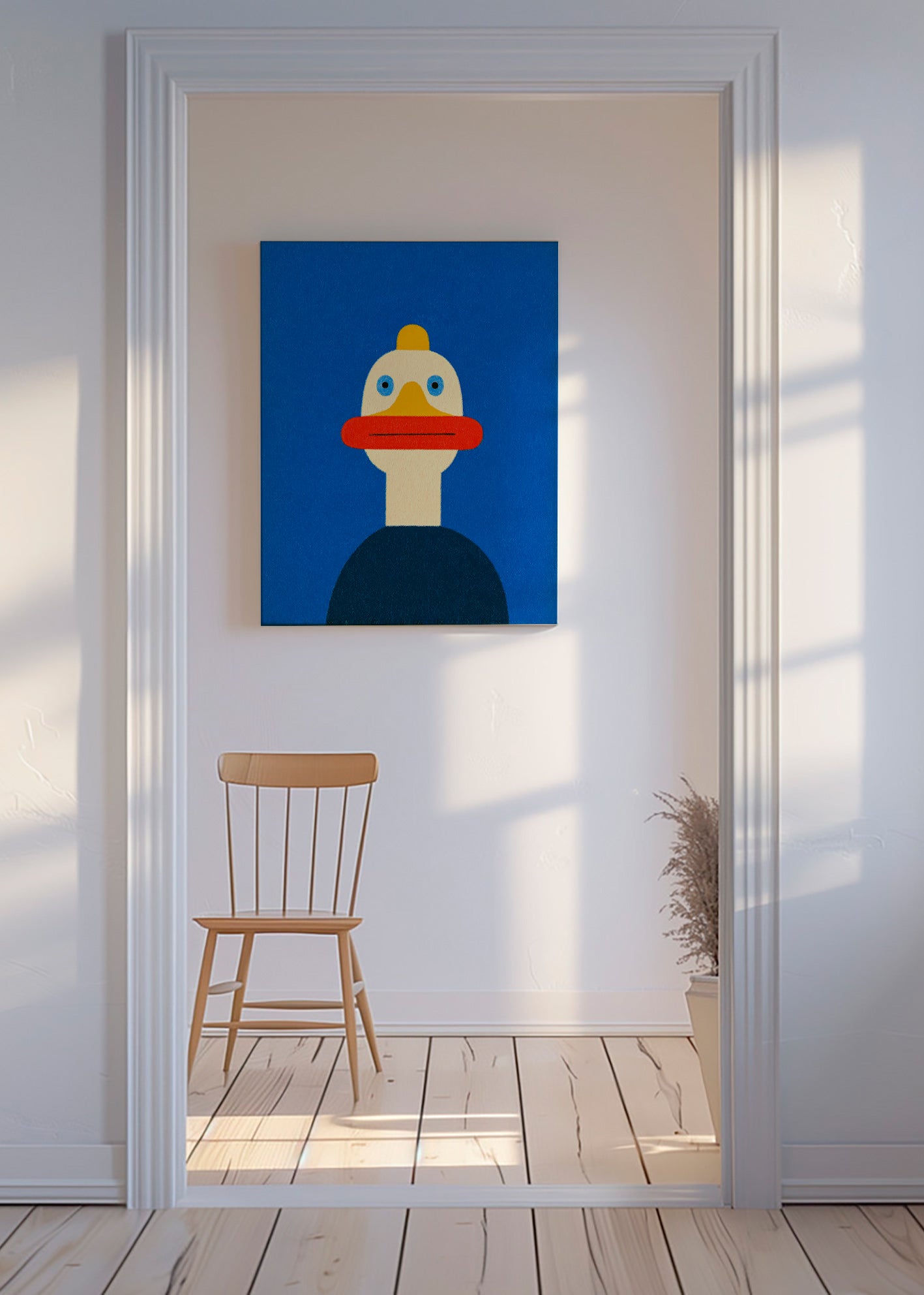 Plakat niebieska kaczka ilustracja