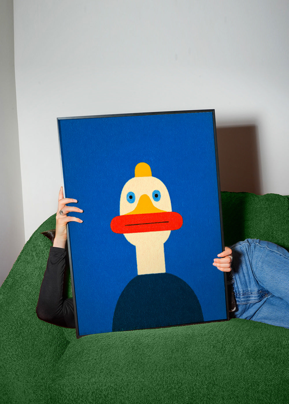 Plakat niebieska kaczka ilustracja