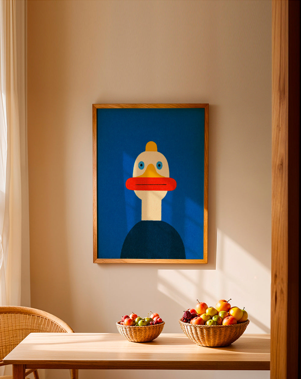 Plakat niebieska kaczka ilustracja