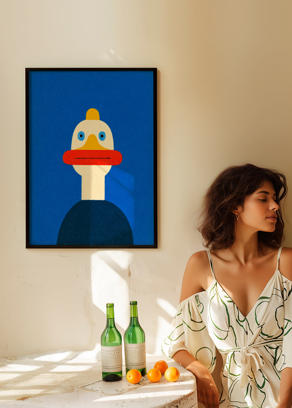 Plakat niebieska kaczka ilustracja