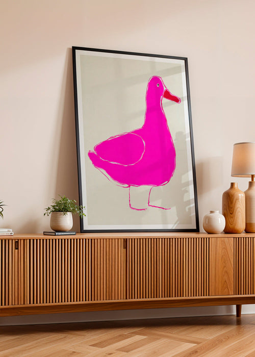 Plakat różowa kaczka