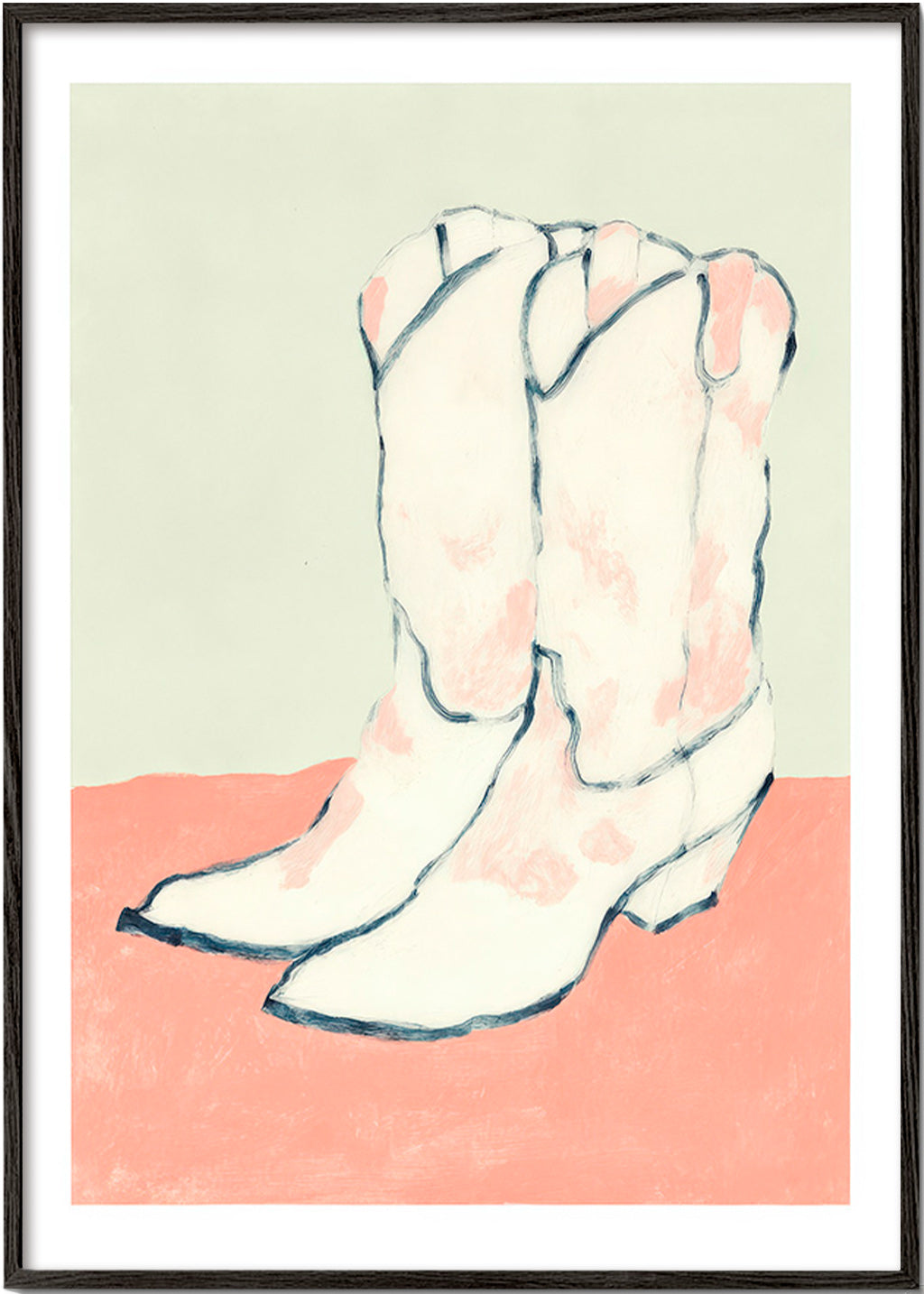 Ilustracja białe buty na pastelowym tle
