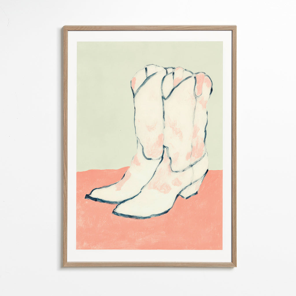 Ilustracja białe buty na pastelowym tle
