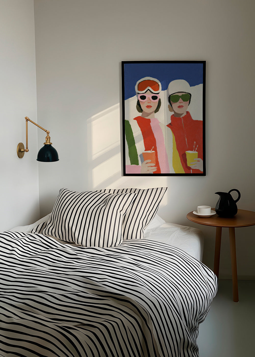 Ilustracja après-ski z dwoma postaciami
