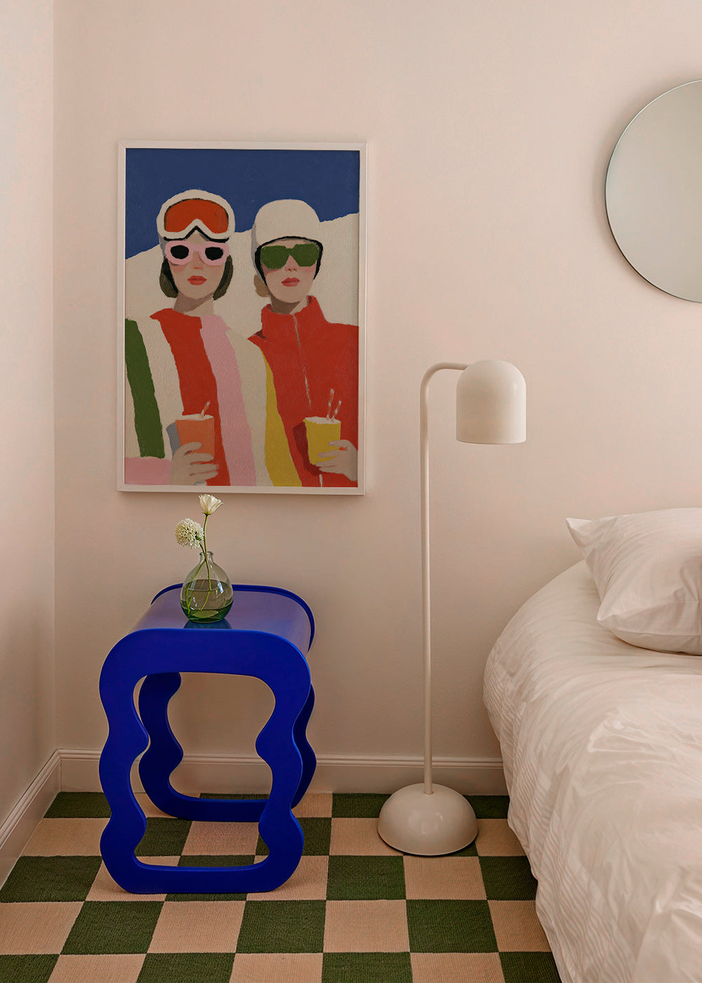 Ilustracja après-ski z dwoma postaciami