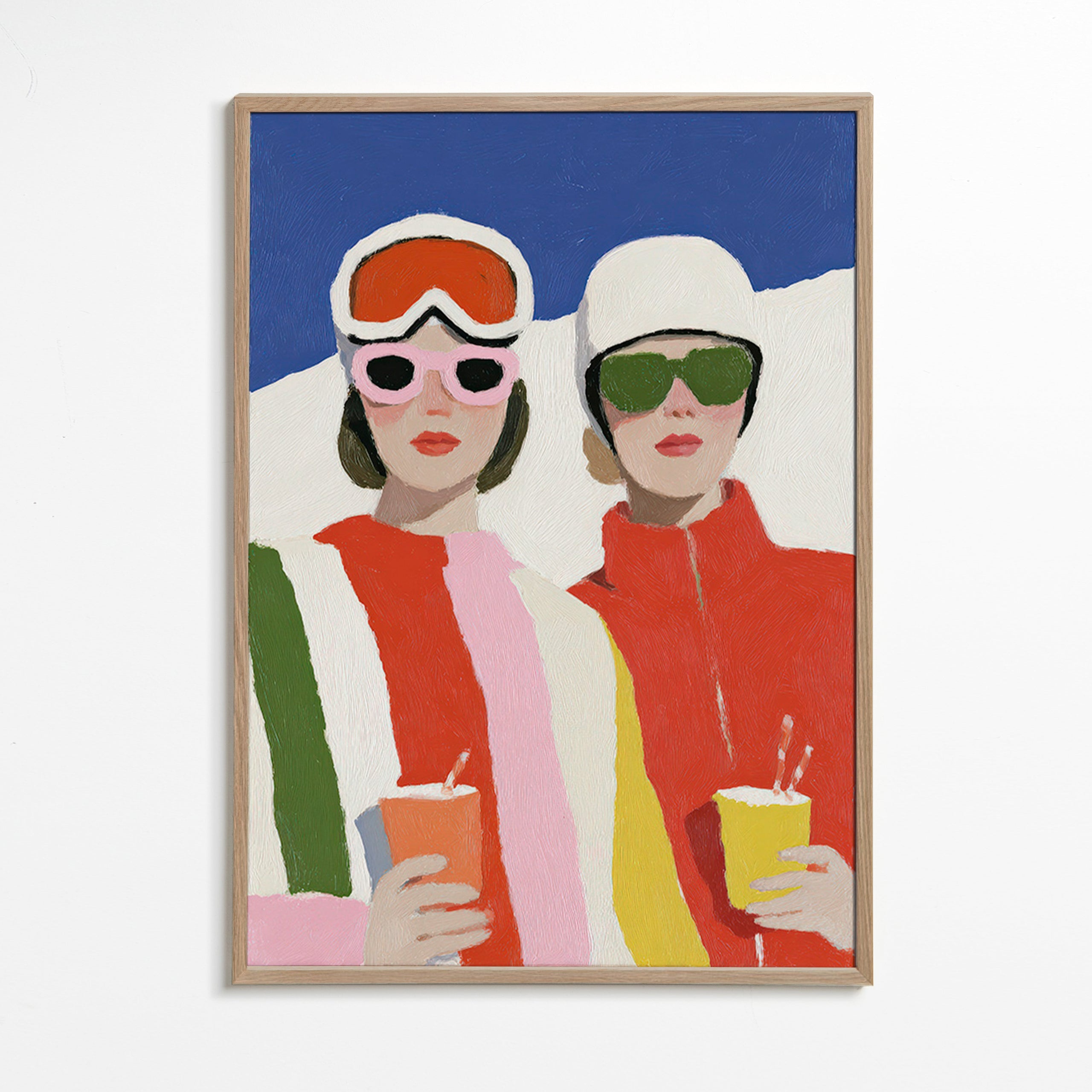Ilustracja après-ski z dwoma postaciami