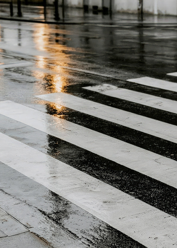 Fotografia miejska: mokre przejście dla pieszych