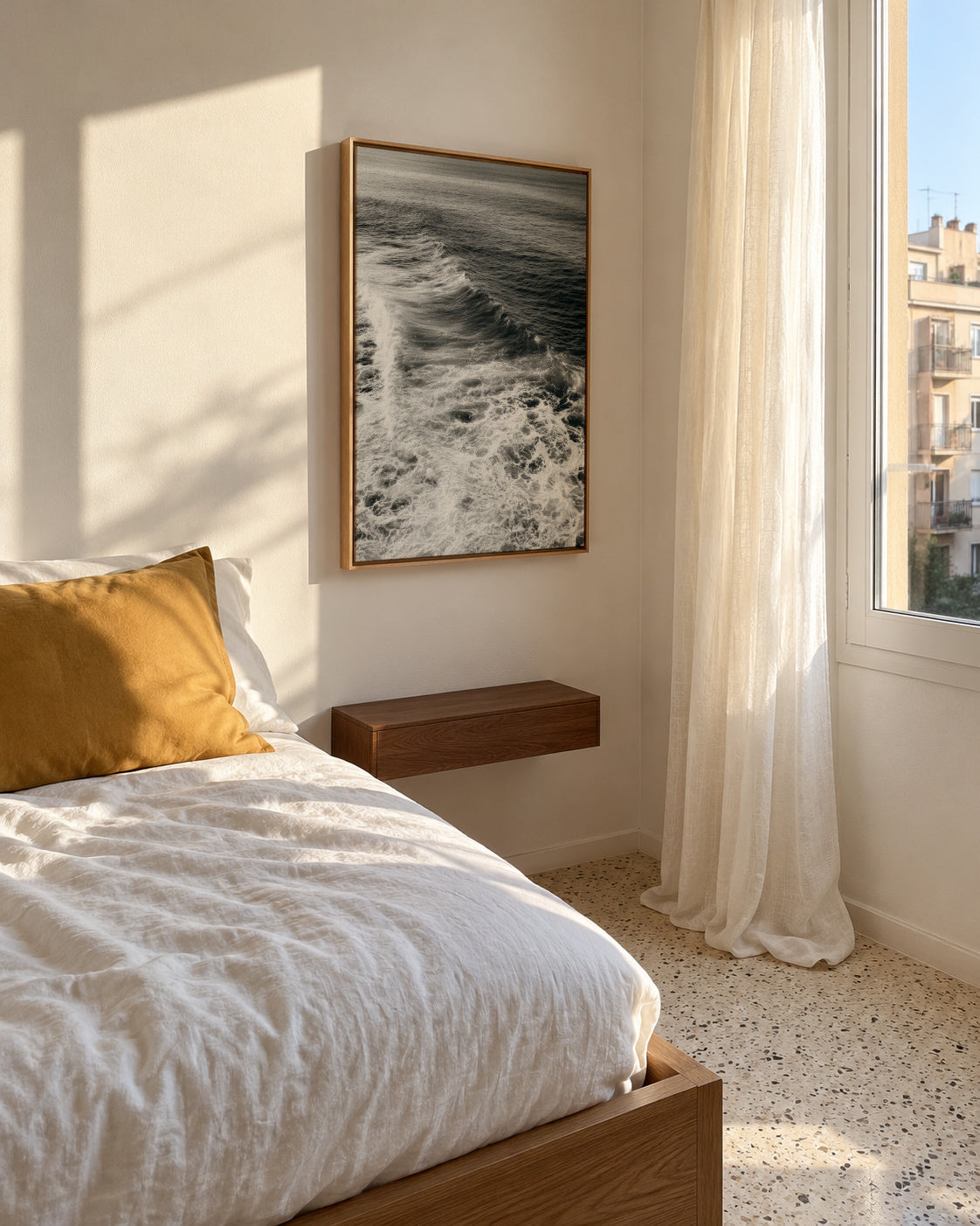 Ocean Wake - Framed canvas in an interior