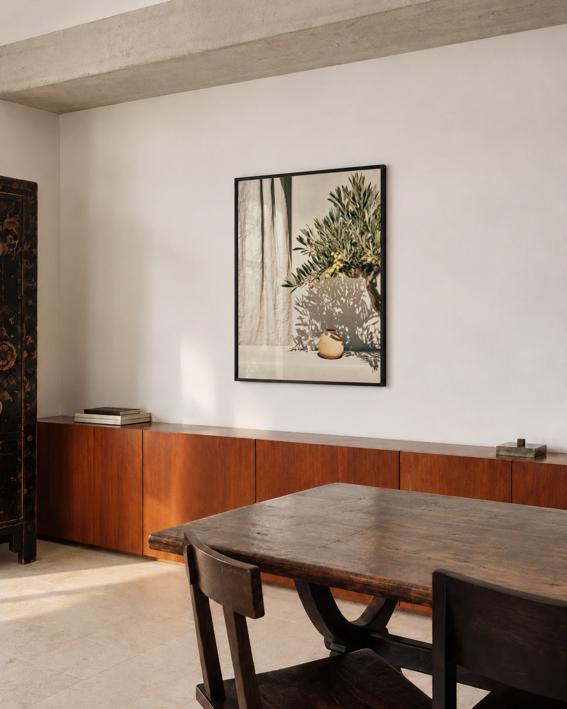 Mediterranean Light - Framed poster in an interior