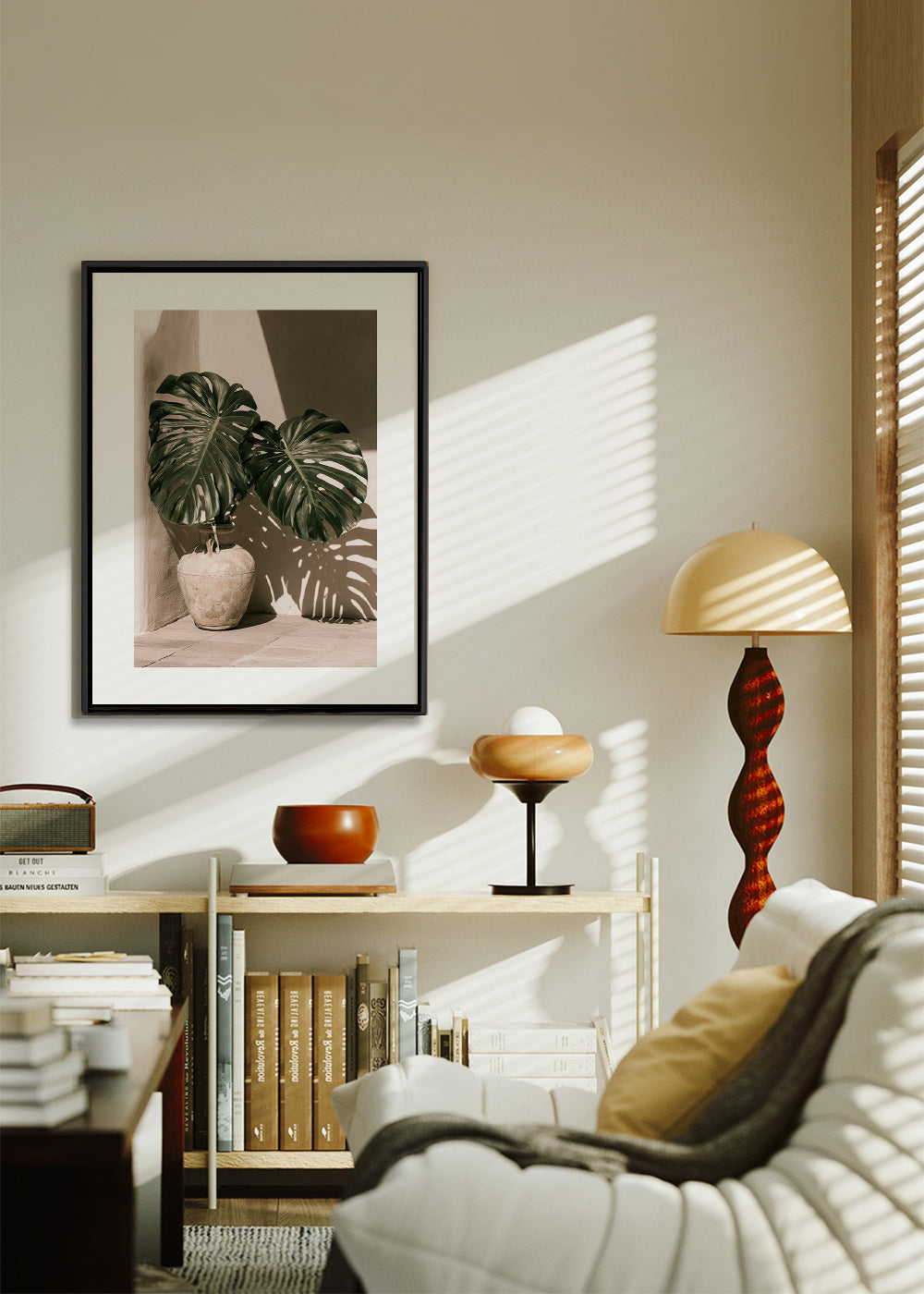 Plakat botaniczny Monstera w doniczce