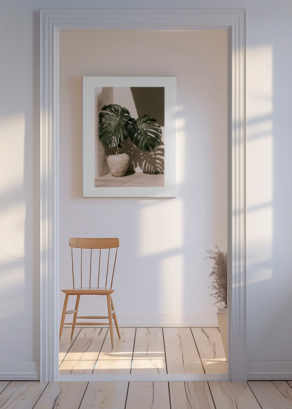 Plakat botaniczny Monstera w doniczce