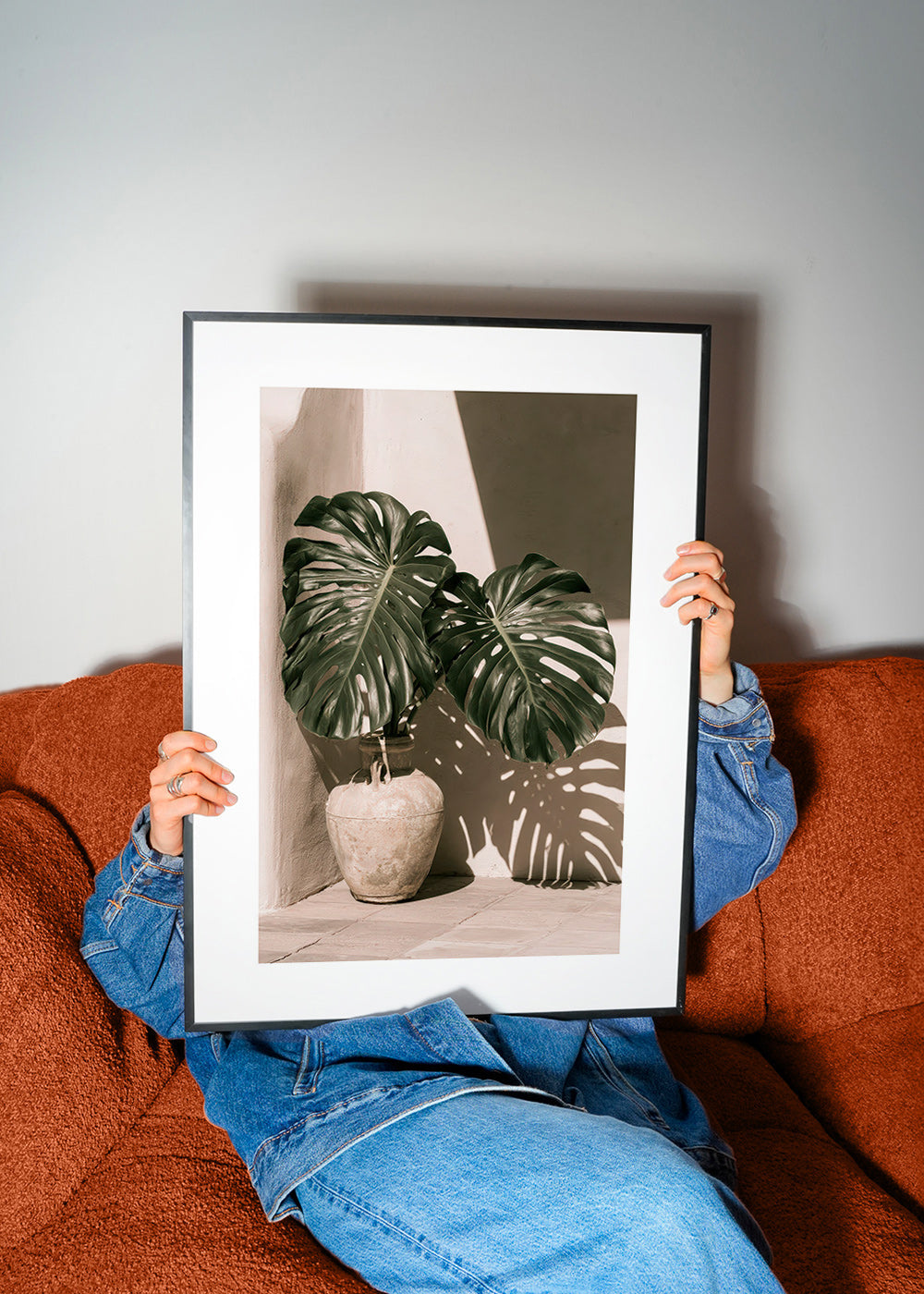 Plakat botaniczny Monstera w doniczce