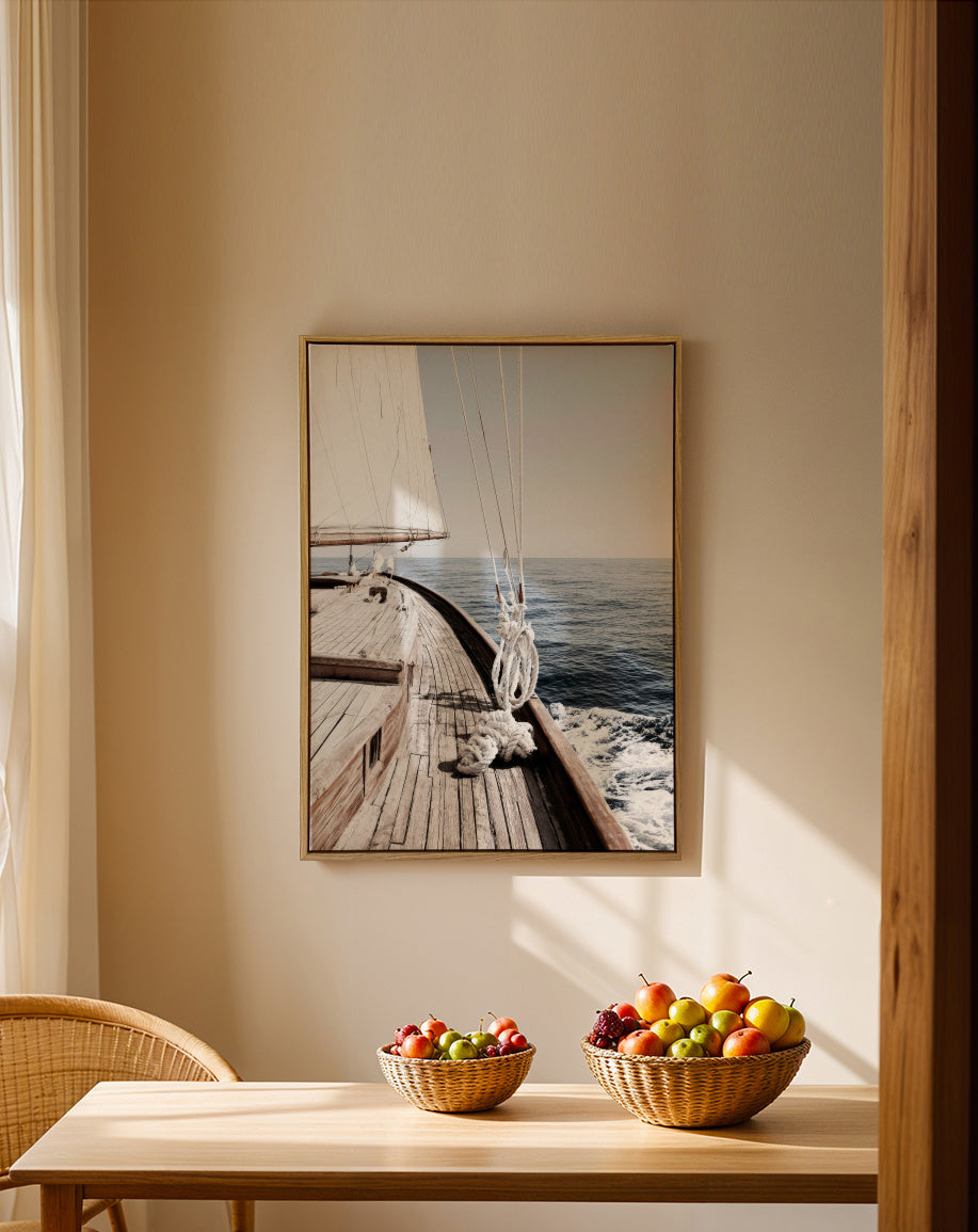 Sailing Morning - Framed canvas in an interior