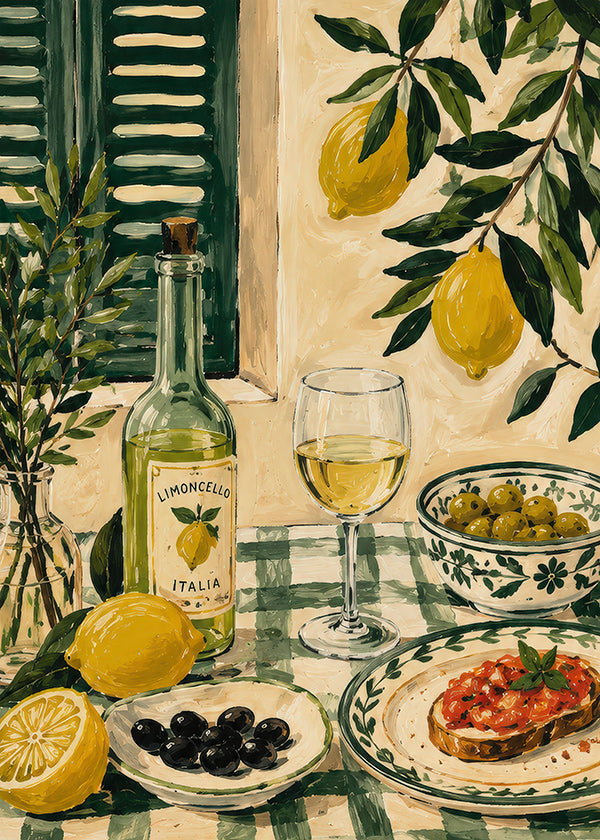 Sztuka do kuchni: martwa natura z cytrynami i limoncello